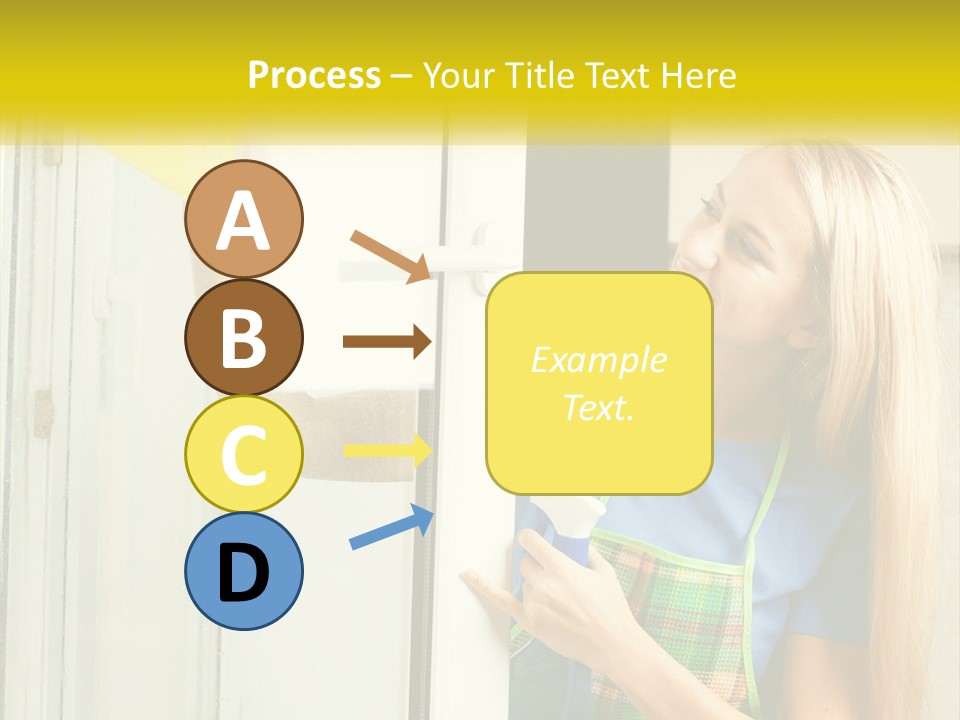 A Woman Cleaning A Door With A Sponge PowerPoint Template