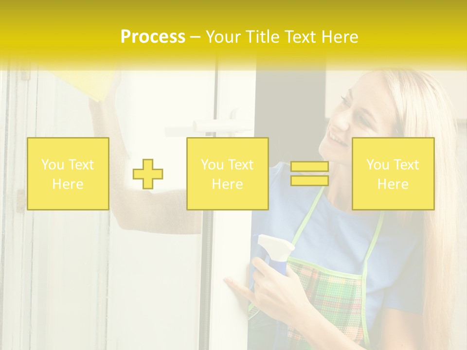 A Woman Cleaning A Door With A Sponge PowerPoint Template
