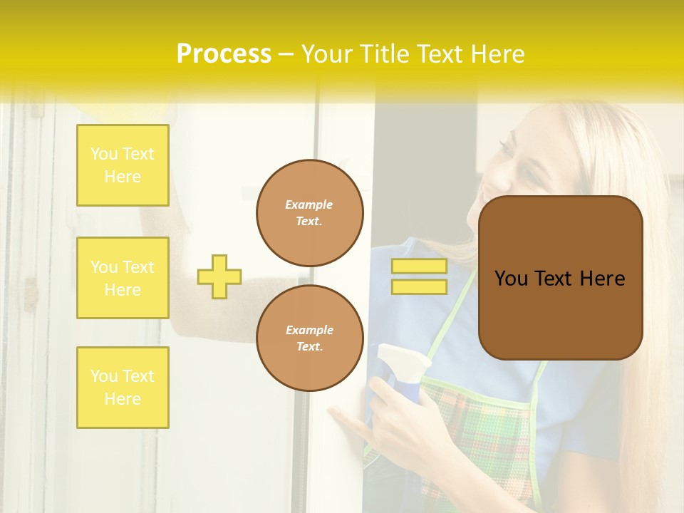 A Woman Cleaning A Door With A Sponge PowerPoint Template