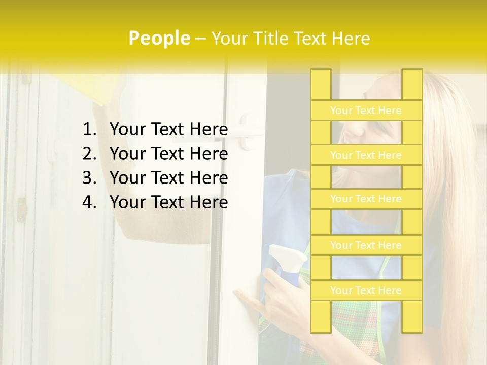 A Woman Cleaning A Door With A Sponge PowerPoint Template