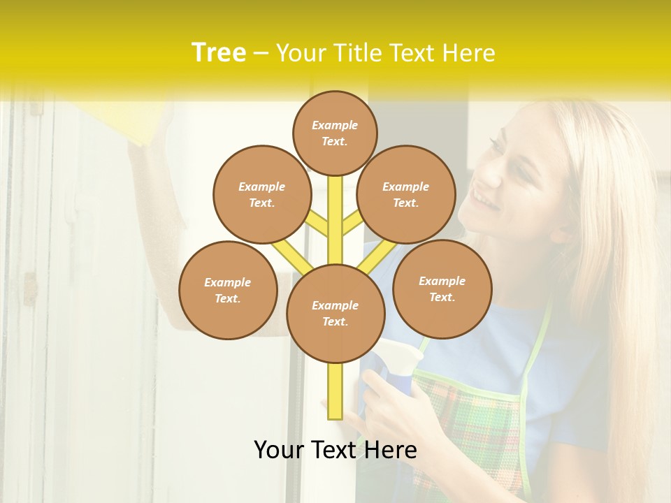 A Woman Cleaning A Door With A Sponge PowerPoint Template