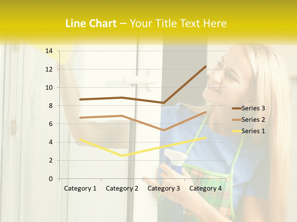 A Woman Cleaning A Door With A Sponge PowerPoint Template