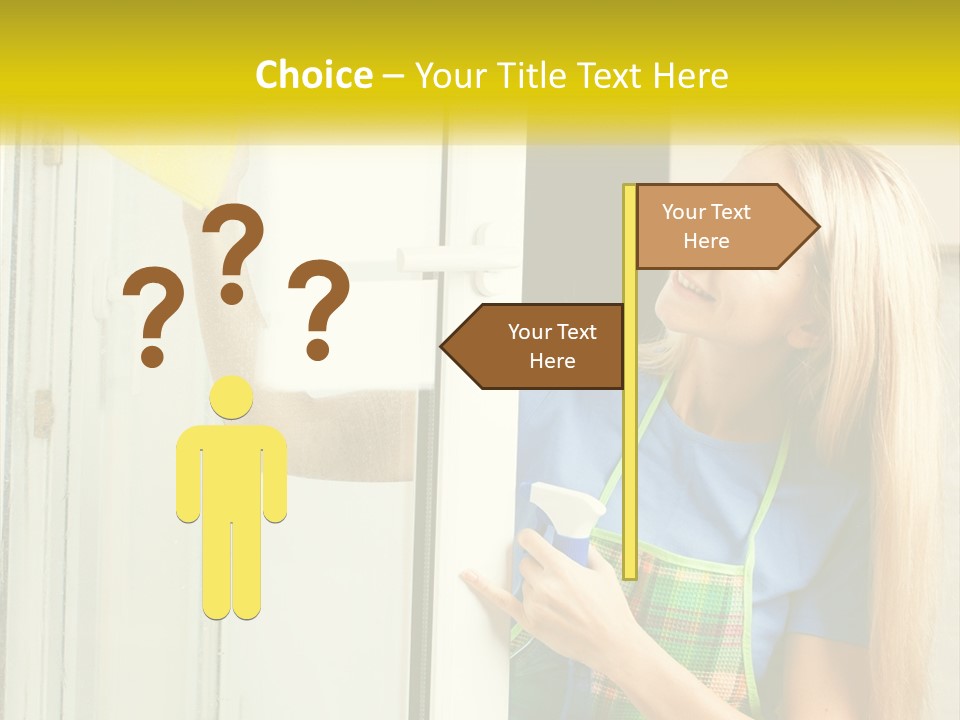 A Woman Cleaning A Door With A Sponge PowerPoint Template