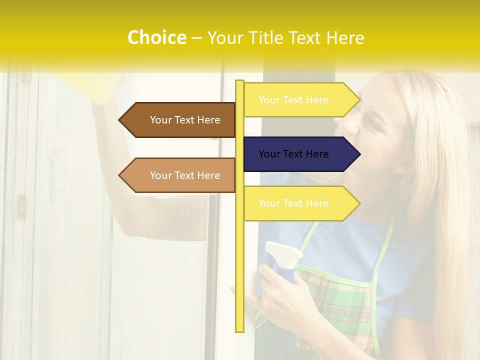 A Woman Cleaning A Door With A Sponge PowerPoint Template