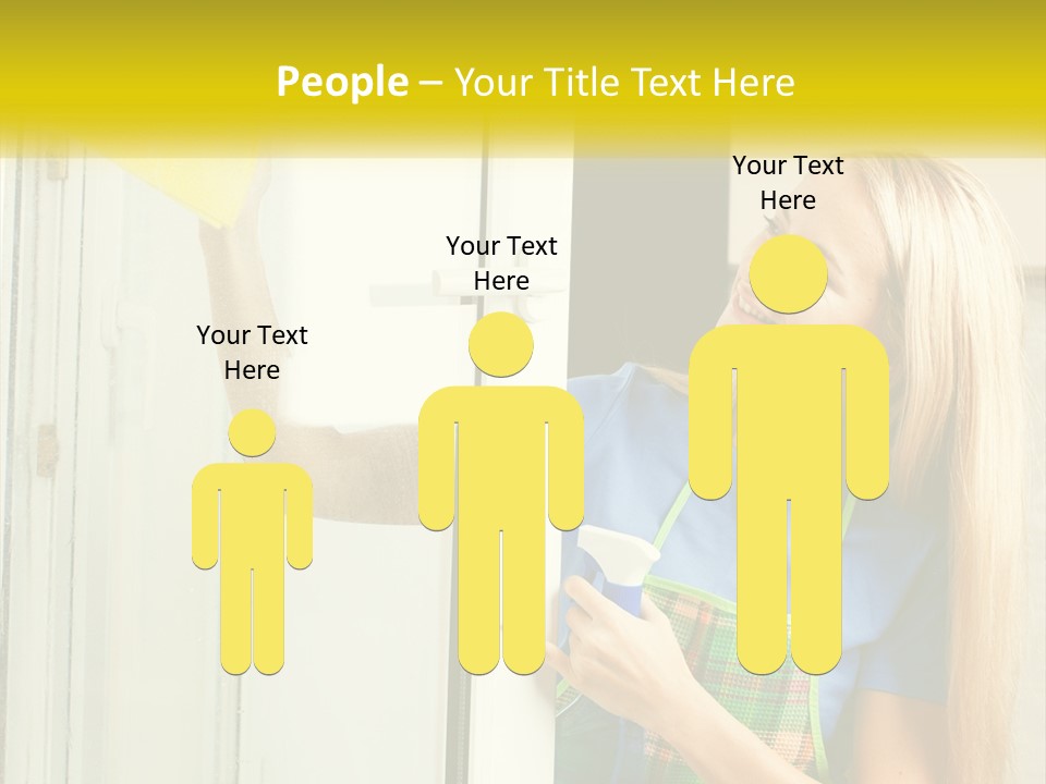 A Woman Cleaning A Door With A Sponge PowerPoint Template