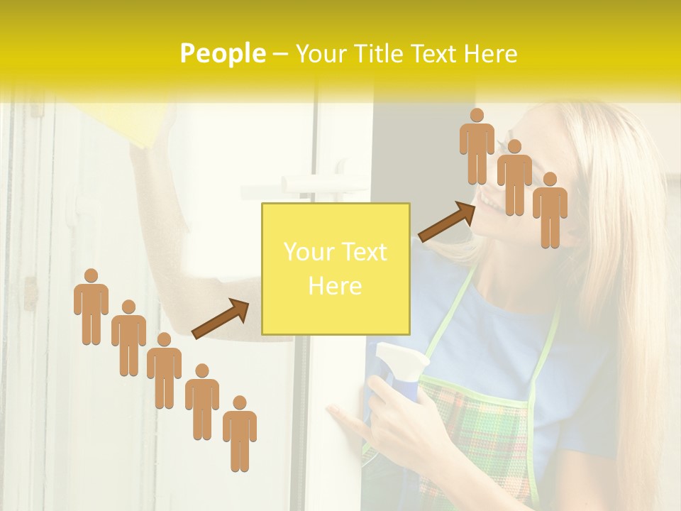 A Woman Cleaning A Door With A Sponge PowerPoint Template