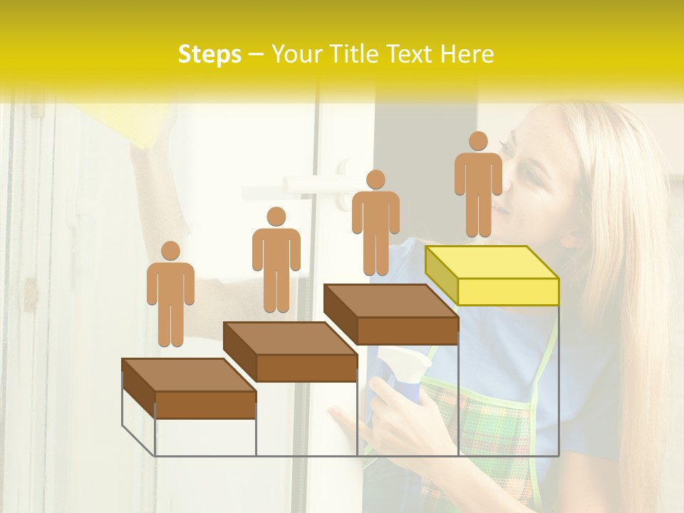 A Woman Cleaning A Door With A Sponge PowerPoint Template