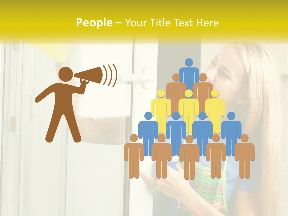 A Woman Cleaning A Door With A Sponge PowerPoint Template