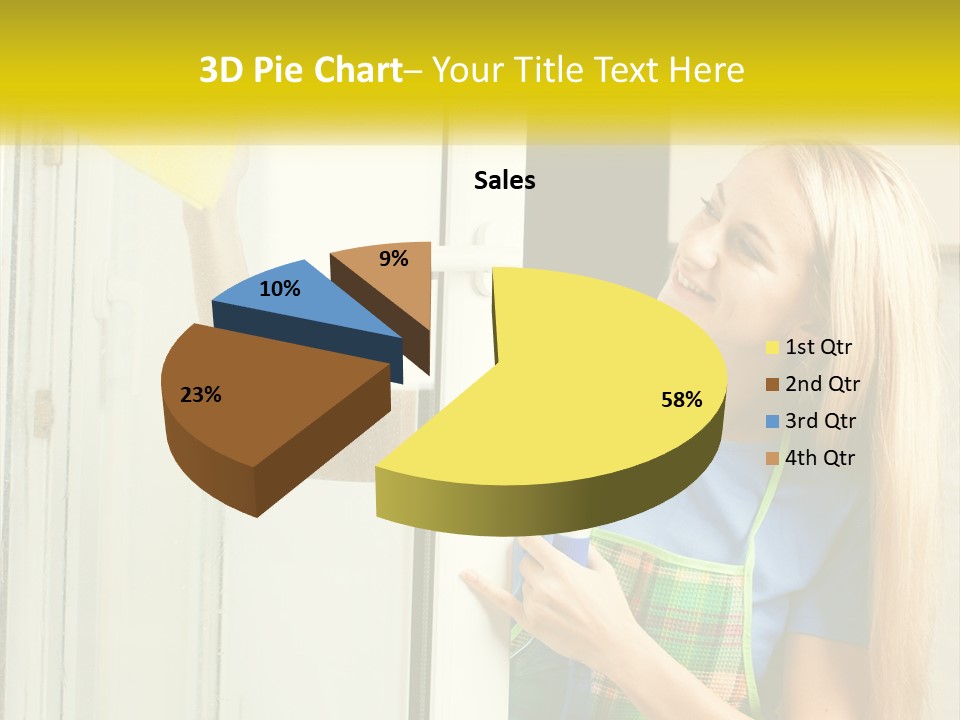 A Woman Cleaning A Door With A Sponge PowerPoint Template