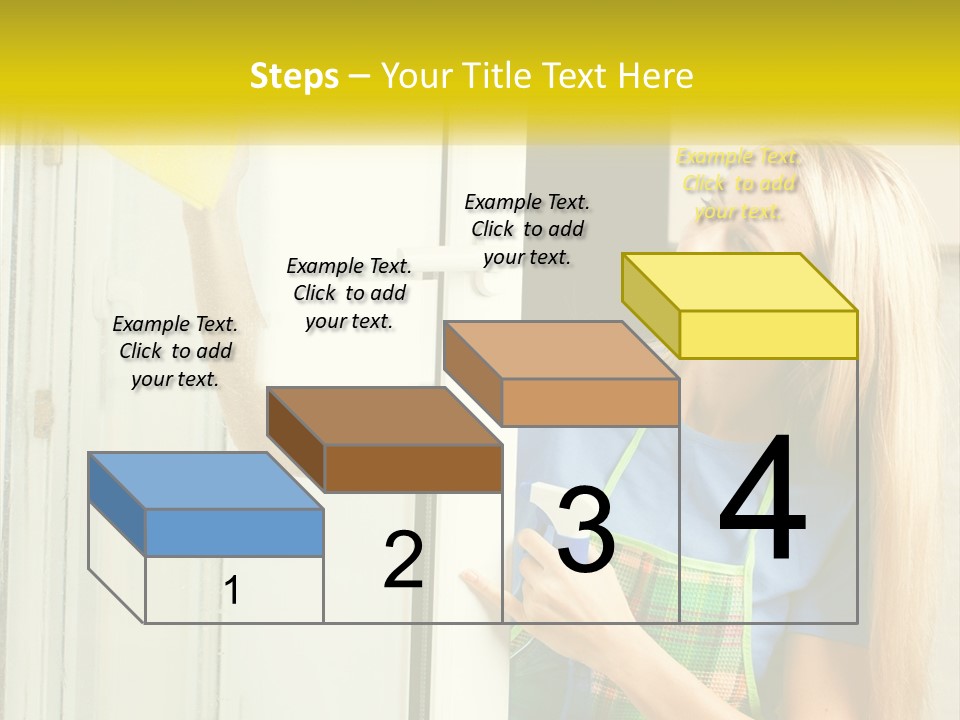 A Woman Cleaning A Door With A Sponge PowerPoint Template