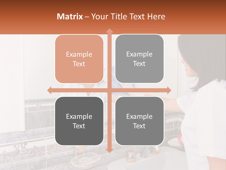 A Woman In White Scrubs Her Hands In Front Of A Mirror PowerPoint Template