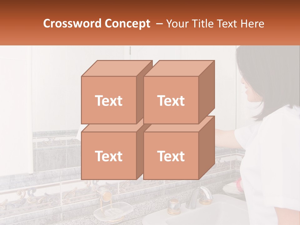 A Woman In White Scrubs Her Hands In Front Of A Mirror PowerPoint Template