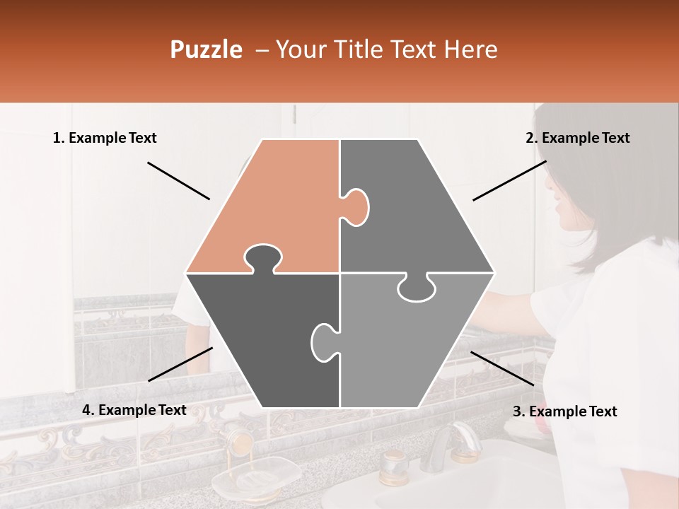 A Woman In White Scrubs Her Hands In Front Of A Mirror PowerPoint Template