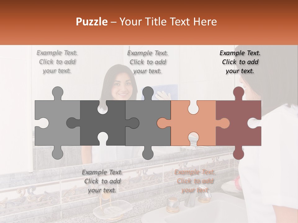 A Woman In White Scrubs Her Hands In Front Of A Mirror PowerPoint Template