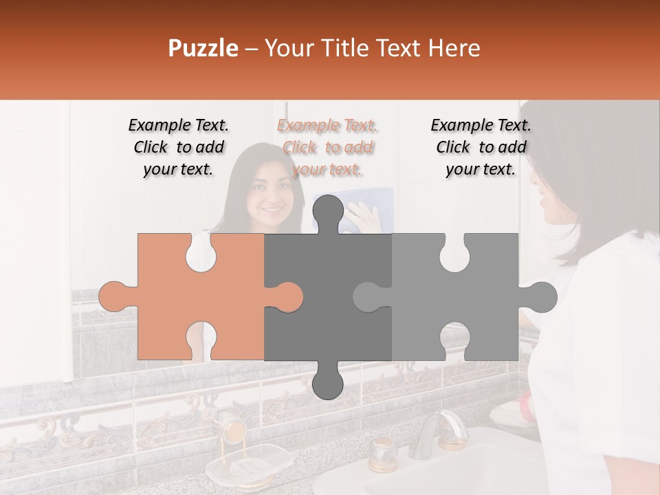 A Woman In White Scrubs Her Hands In Front Of A Mirror PowerPoint Template