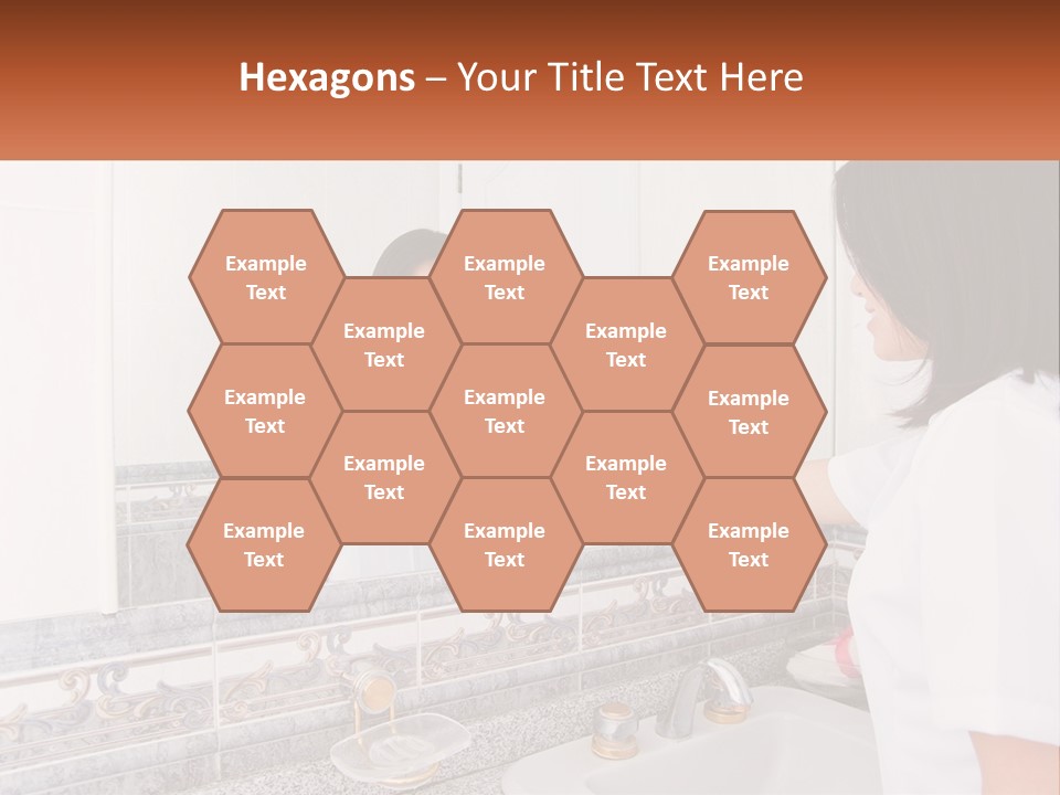 A Woman In White Scrubs Her Hands In Front Of A Mirror PowerPoint Template