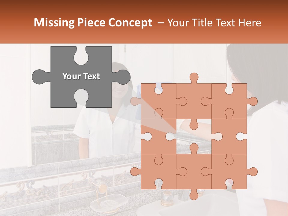 A Woman In White Scrubs Her Hands In Front Of A Mirror PowerPoint Template