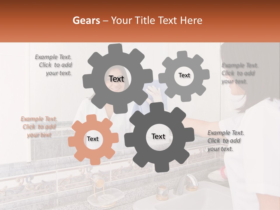 A Woman In White Scrubs Her Hands In Front Of A Mirror PowerPoint Template