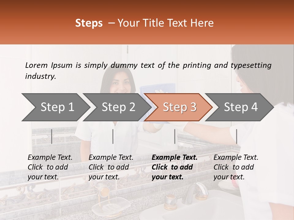 A Woman In White Scrubs Her Hands In Front Of A Mirror PowerPoint Template