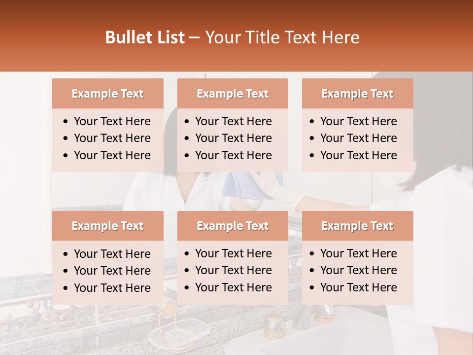 A Woman In White Scrubs Her Hands In Front Of A Mirror PowerPoint Template