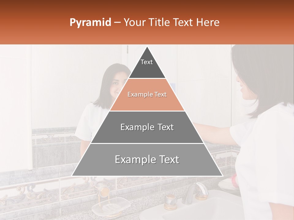 A Woman In White Scrubs Her Hands In Front Of A Mirror PowerPoint Template
