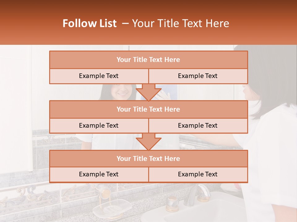 A Woman In White Scrubs Her Hands In Front Of A Mirror PowerPoint Template