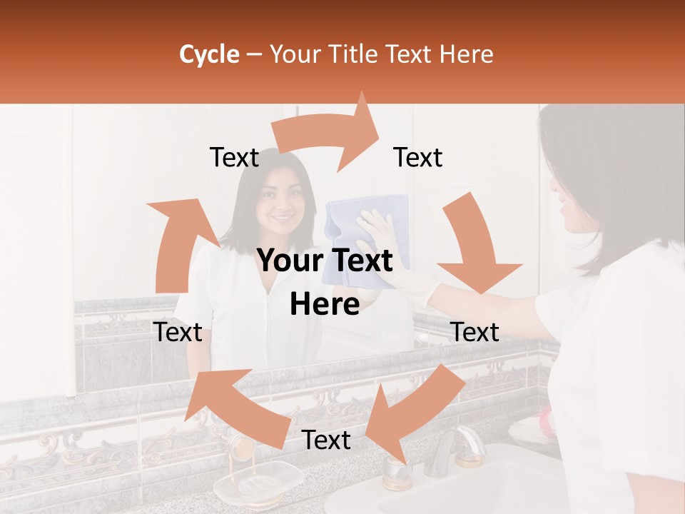 A Woman In White Scrubs Her Hands In Front Of A Mirror PowerPoint Template