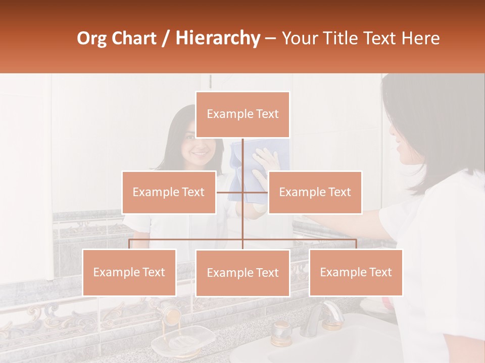 A Woman In White Scrubs Her Hands In Front Of A Mirror PowerPoint Template