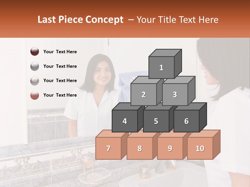 A Woman In White Scrubs Her Hands In Front Of A Mirror PowerPoint Template