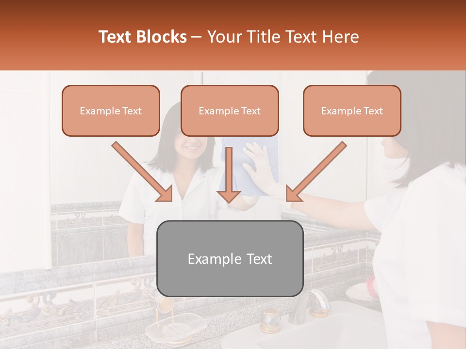 A Woman In White Scrubs Her Hands In Front Of A Mirror PowerPoint Template