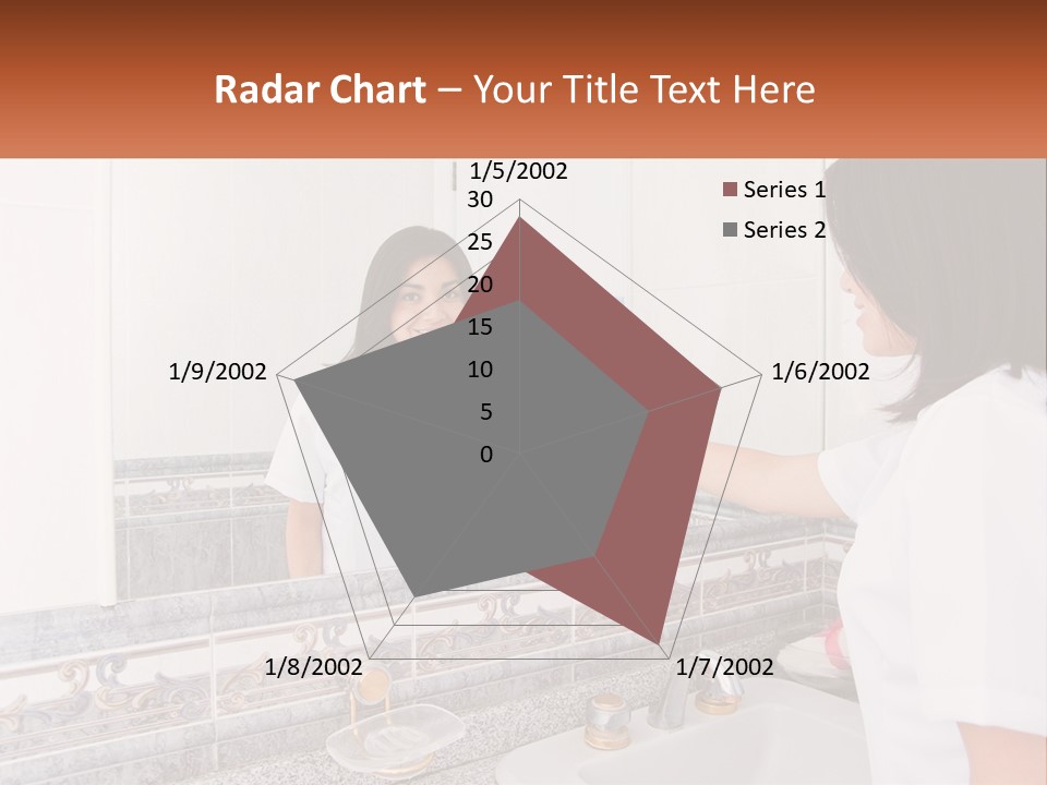 A Woman In White Scrubs Her Hands In Front Of A Mirror PowerPoint Template
