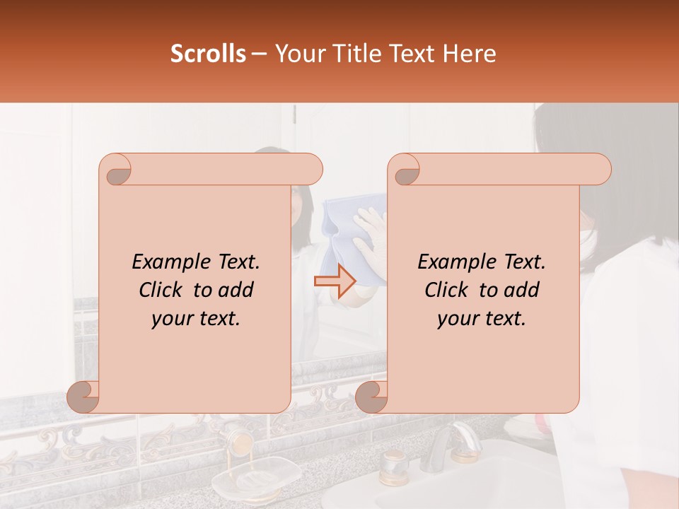 A Woman In White Scrubs Her Hands In Front Of A Mirror PowerPoint Template