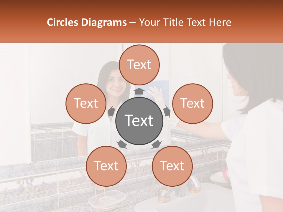 A Woman In White Scrubs Her Hands In Front Of A Mirror PowerPoint Template