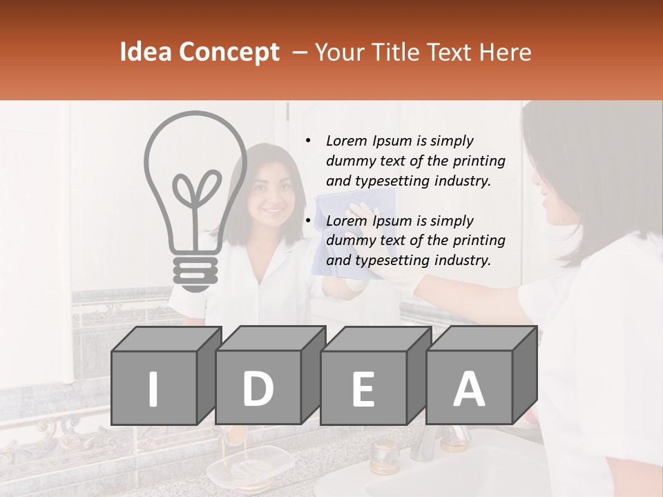 A Woman In White Scrubs Her Hands In Front Of A Mirror PowerPoint Template