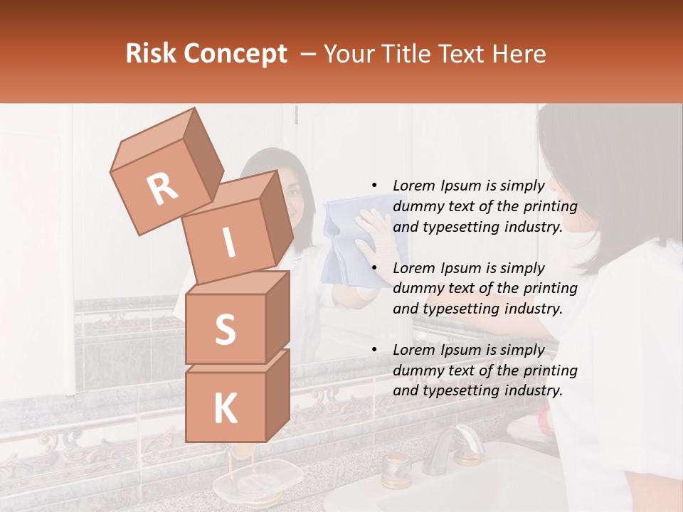 A Woman In White Scrubs Her Hands In Front Of A Mirror PowerPoint Template