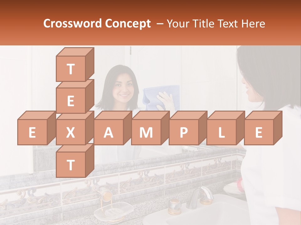 A Woman In White Scrubs Her Hands In Front Of A Mirror PowerPoint Template