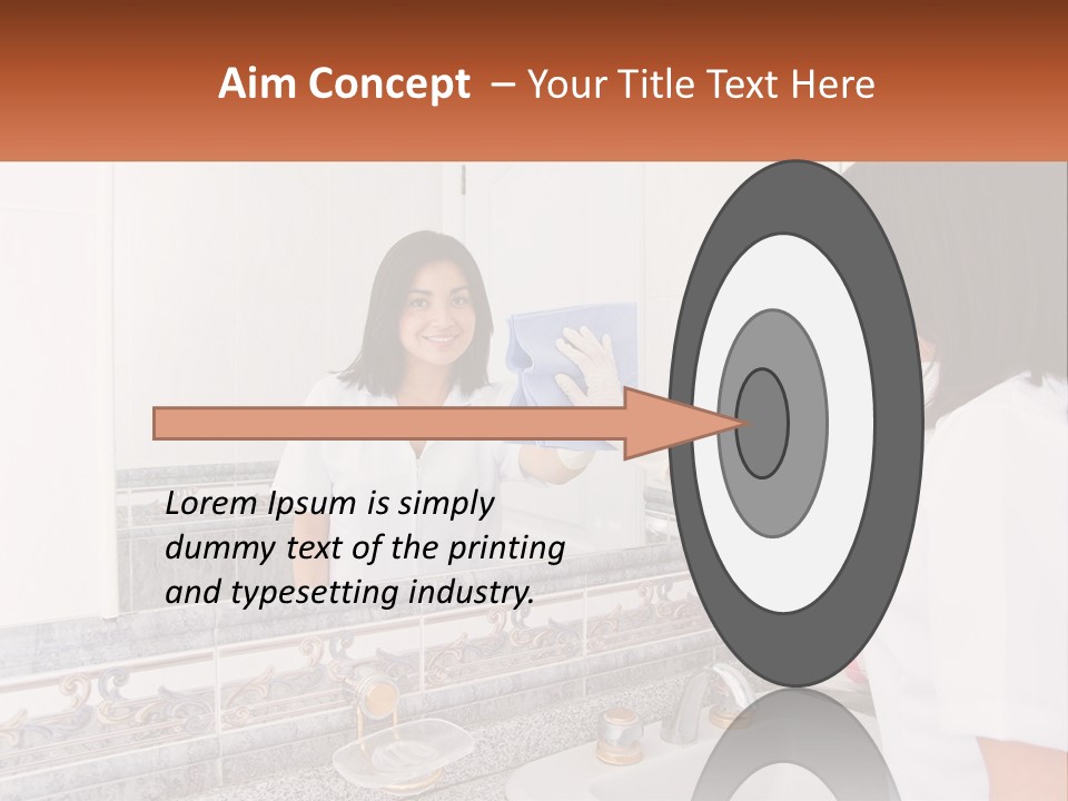 A Woman In White Scrubs Her Hands In Front Of A Mirror PowerPoint Template