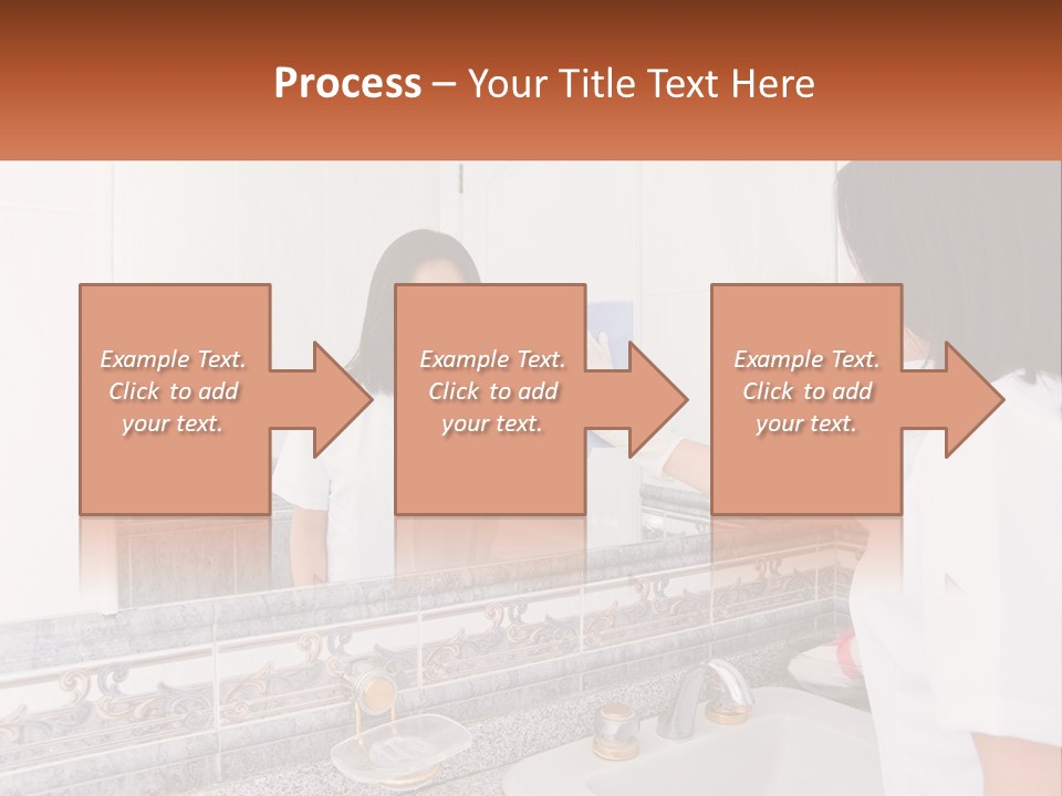 A Woman In White Scrubs Her Hands In Front Of A Mirror PowerPoint Template