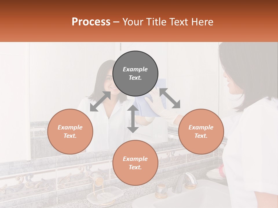 A Woman In White Scrubs Her Hands In Front Of A Mirror PowerPoint Template