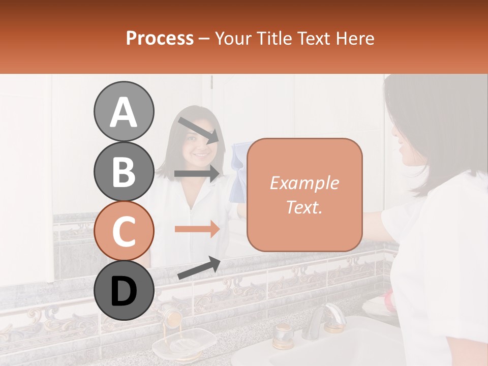 A Woman In White Scrubs Her Hands In Front Of A Mirror PowerPoint Template
