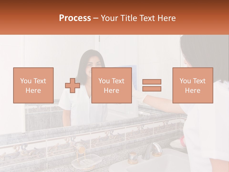 A Woman In White Scrubs Her Hands In Front Of A Mirror PowerPoint Template
