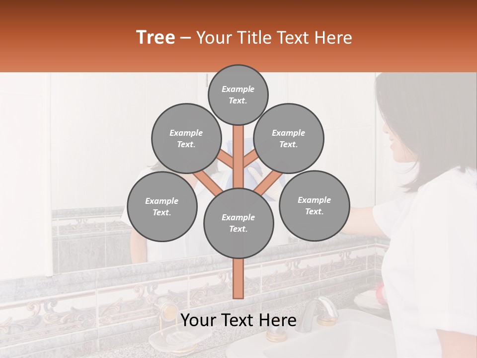 A Woman In White Scrubs Her Hands In Front Of A Mirror PowerPoint Template