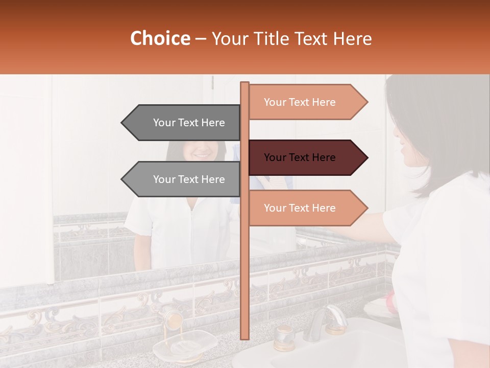 A Woman In White Scrubs Her Hands In Front Of A Mirror PowerPoint Template