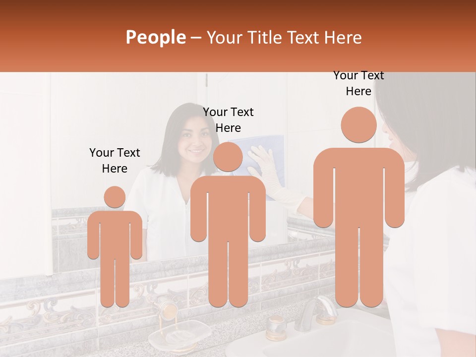 A Woman In White Scrubs Her Hands In Front Of A Mirror PowerPoint Template