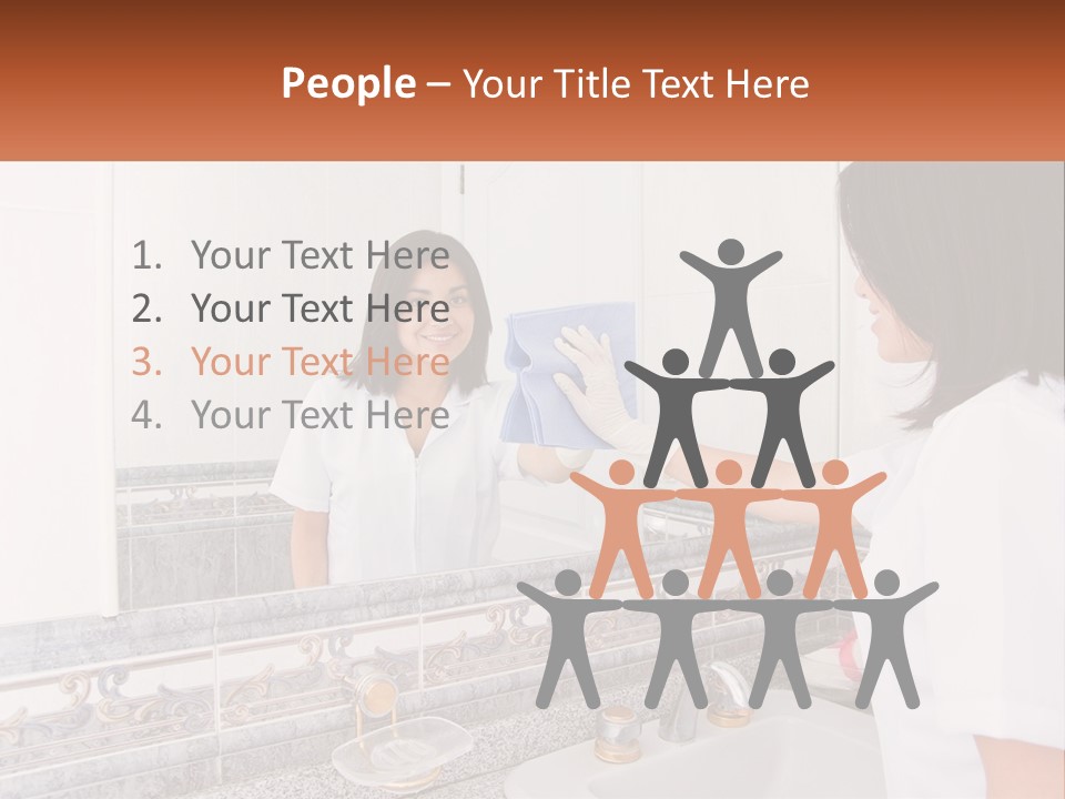 A Woman In White Scrubs Her Hands In Front Of A Mirror PowerPoint Template