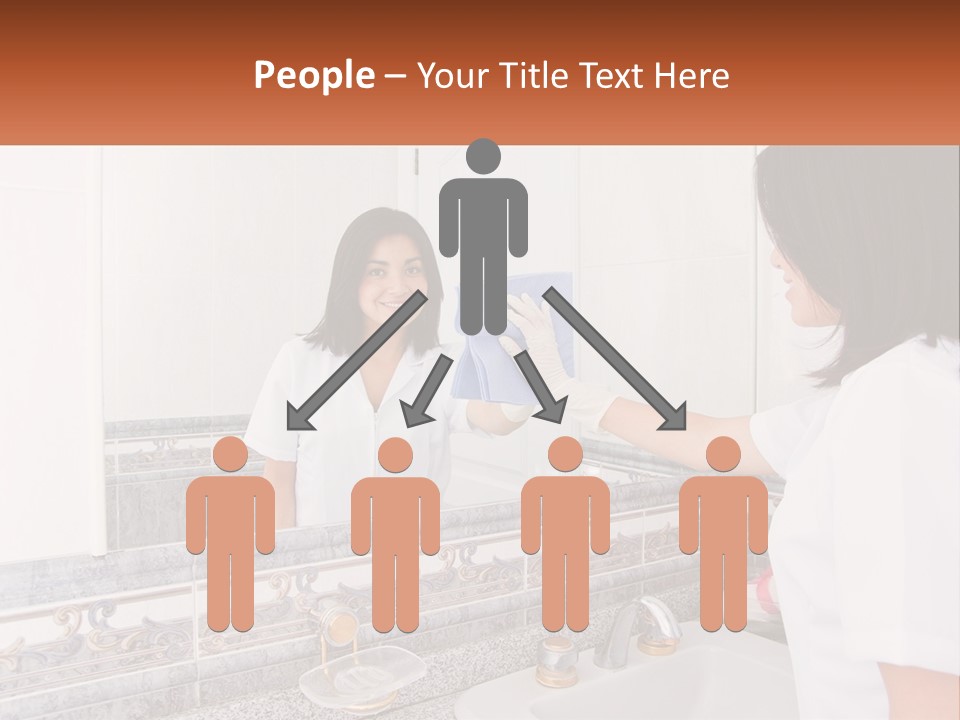 A Woman In White Scrubs Her Hands In Front Of A Mirror PowerPoint Template