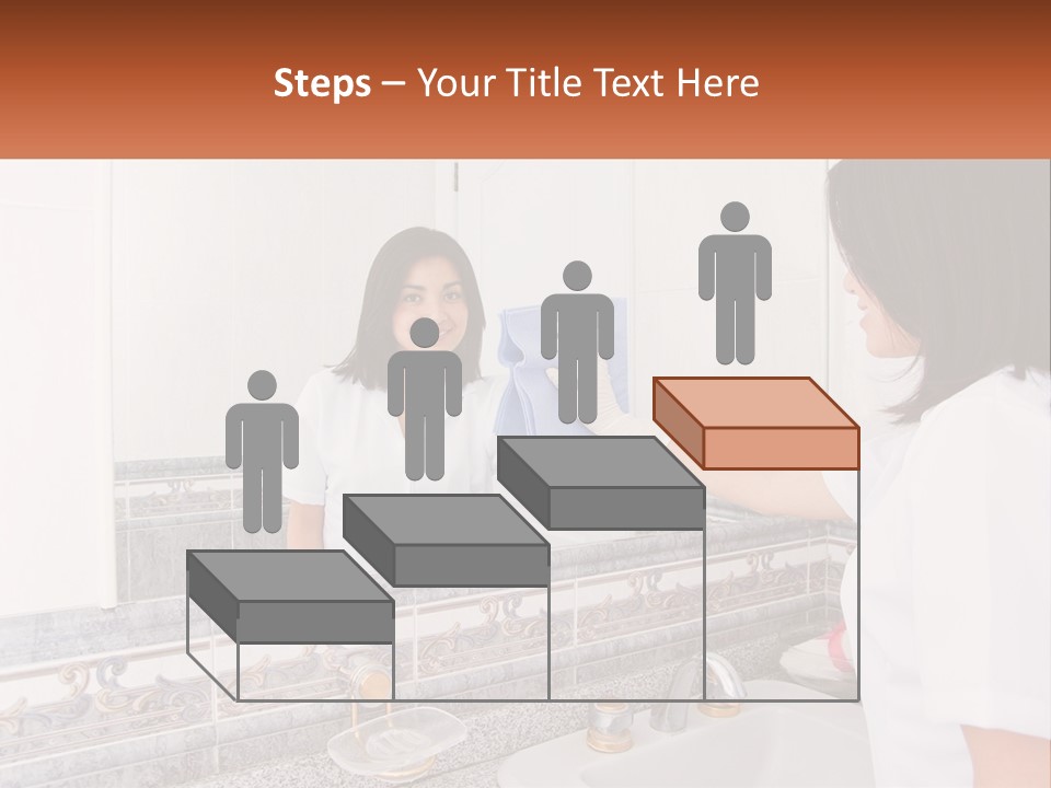 A Woman In White Scrubs Her Hands In Front Of A Mirror PowerPoint Template