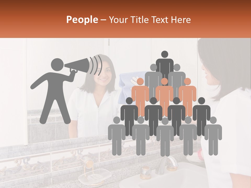 A Woman In White Scrubs Her Hands In Front Of A Mirror PowerPoint Template