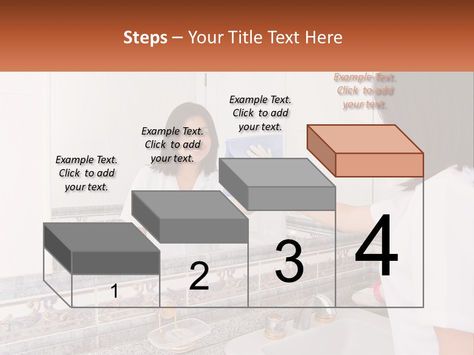 A Woman In White Scrubs Her Hands In Front Of A Mirror PowerPoint Template