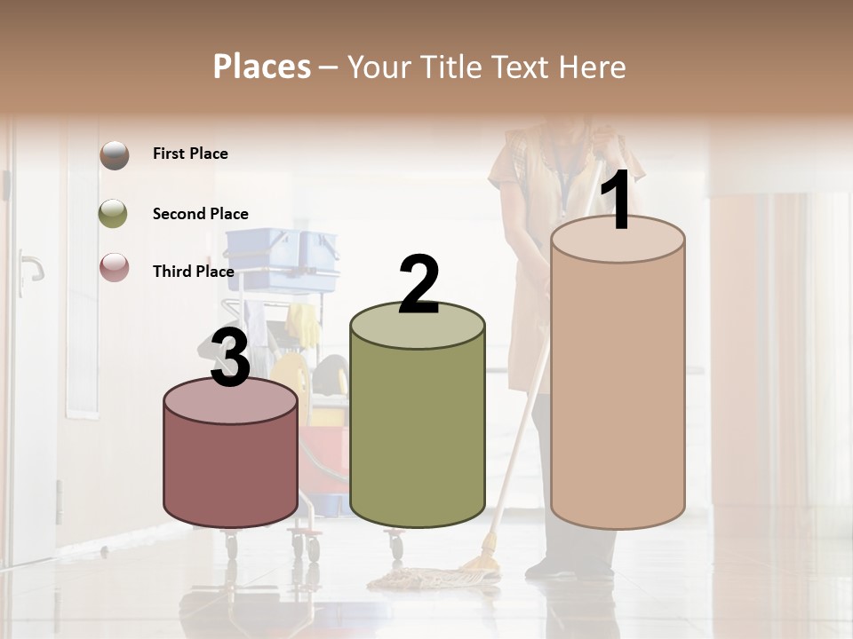 A Woman Cleaning The Floor With A Mop PowerPoint Template